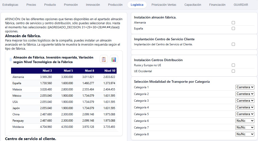 Decisiones de logística